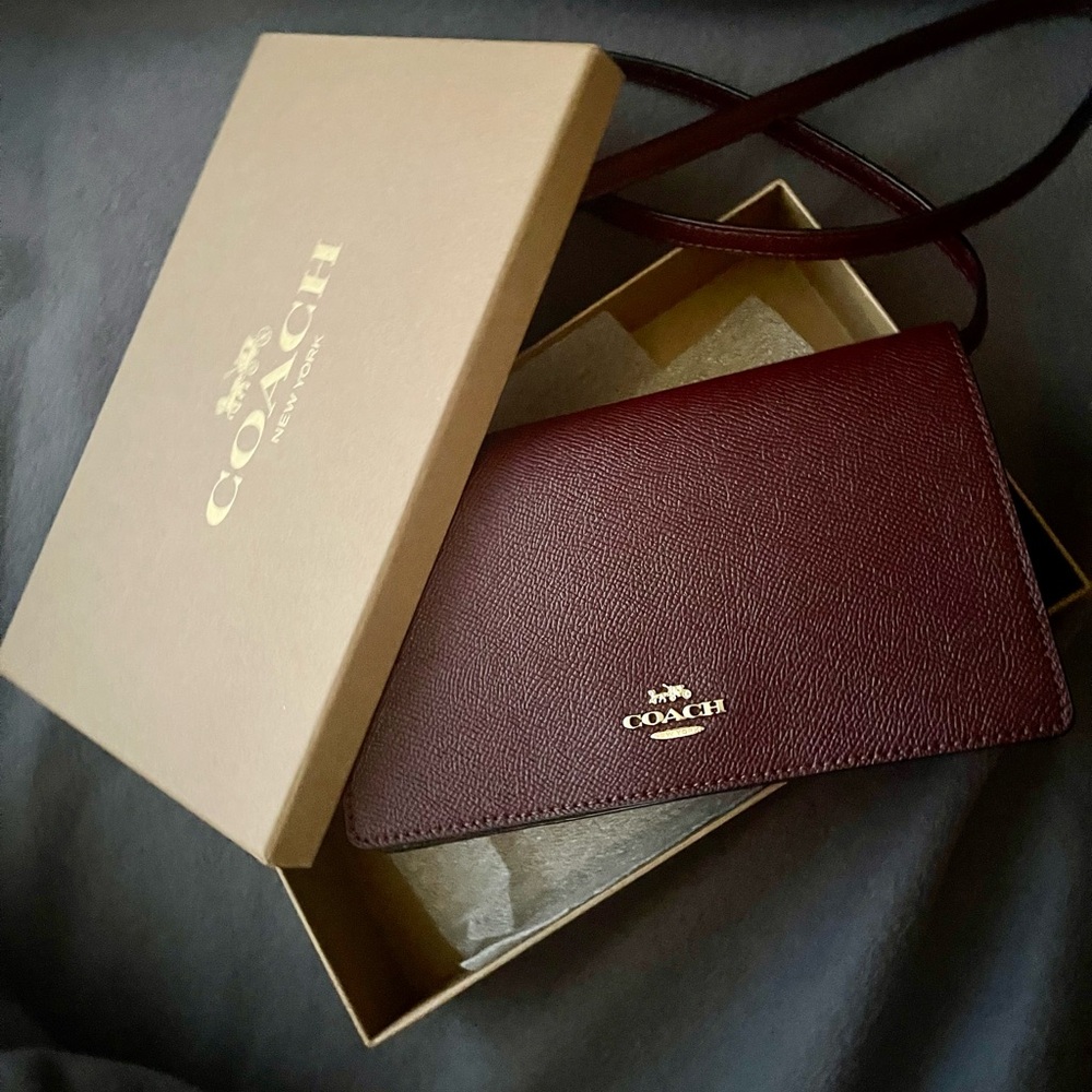 Coach Burgundy Leather Wallet